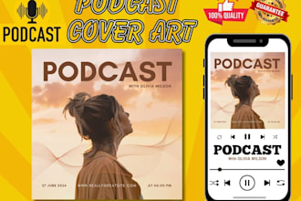 design podcast cover art or podcast artwork professionally