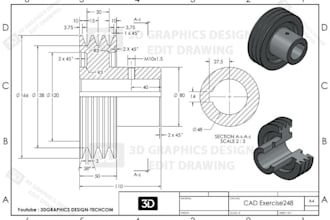 create 2d technical drawings for manufacturing and engineering