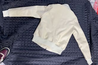 manufacture women offwhite leather jacket or according to your design and brand