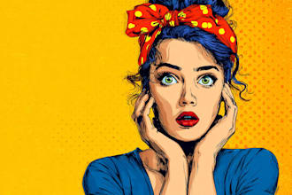 illustrate colorful pop art food illustrations