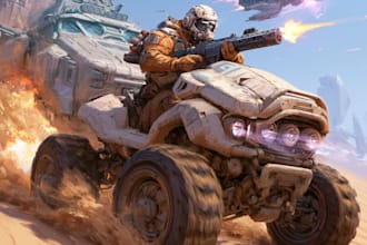 create realistic military, war, or sci fi illustrations