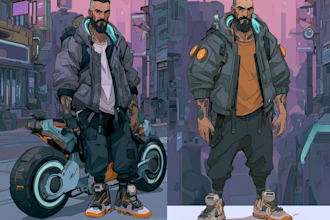 do cyberpunk character art