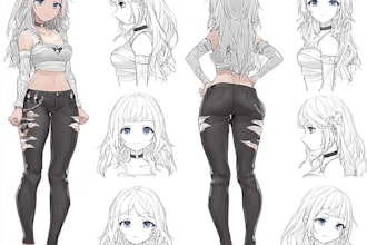 make a character sheet with a unique art style