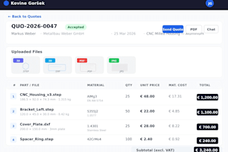 build custom quoting or automation tools for manufacturers