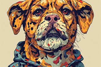 create a high quality animal pop art and portraits art