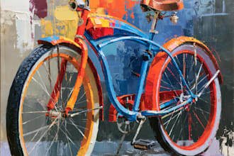 paint your cycle oil painting style