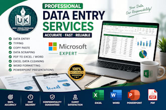 microsoft excel, word, powerpoint and ms office tasks professionally