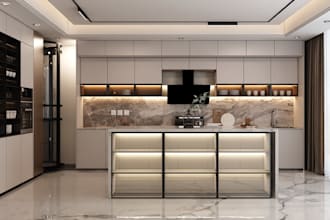 create 3d rendering for office and commercial interior design