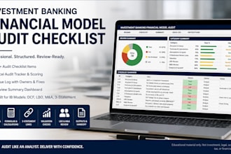 create data and finance dashboards models and analysis