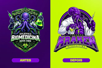 create unique kraken logo with custom concepts and unlimited