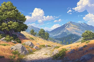 make anime backgrounds and environment art