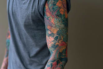 draw custom tattoo design realistic, full sleeve