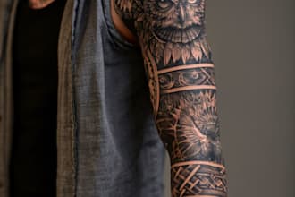 create a beautiful tattoo sleeve art