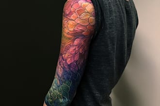 draw a attractive tattoo sleeve art