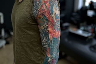 design a custom tattoo sleeve art for you