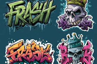 design extreme graffiti tag, nu metal, hardcore band logo