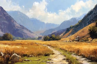 paint landscape in oil painting