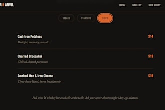 build a modern animated restaurant website that gets bookings
