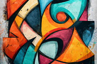 create abstract art, graffiti and illustration expressionism