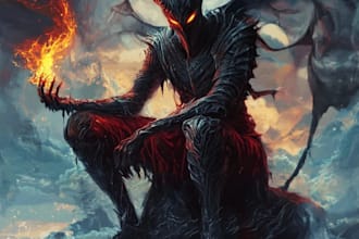 draw dark art illustration with engraving style