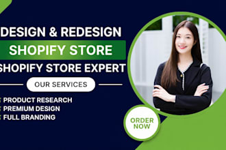 create shopify store, dropshipping store, website, re design