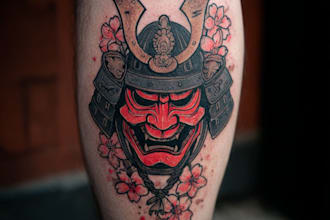 design professional japanese, asian style tattoo design