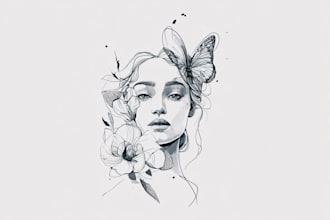 design an artistic line art or minimalist tattoo art