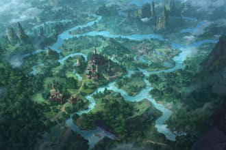 create event, tourist, and fantasy map illustration