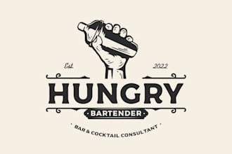 create cocktail bar vintage logo design with company