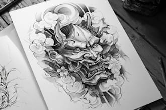 create unique japanese tattoo desig
