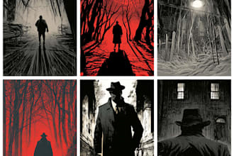 create vintage horror comic book illustration