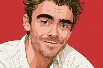 draw cartoon vector portrait with your face