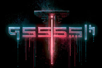do futuristic cyberpunk logo or typography