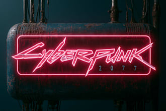 do a cool typography logo cyberpunk futuristic