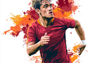 design sport player into vector, illustration ,cartoon football