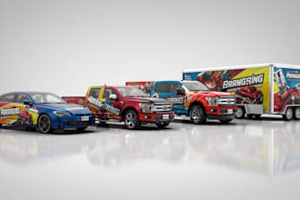 design a custom vehicle wrap, cars, pickups, trailers, etc
