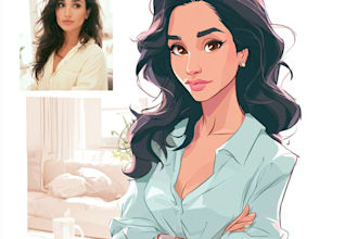draw vector portrait cartoon portrait