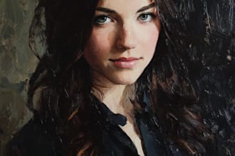 paint a real oil portrait painting on canvas