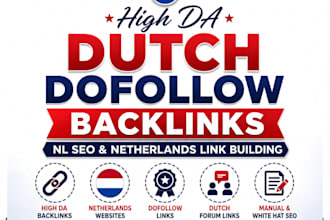 provide high da dutch dofollow backlinks, nl SEO and netherlands link building