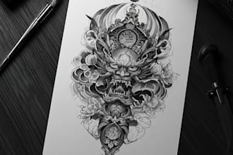 design a professional japanese tattoo design