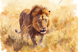 draw animals in realistic style using watercolor