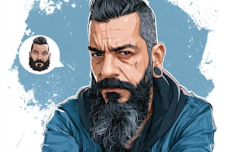 draw cartoon vector portrait with your face