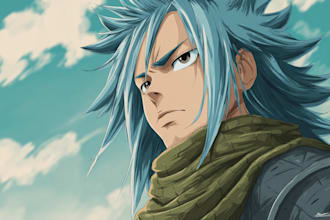 design an original anime character with detailed artwork