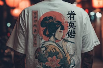 create japanese art for t shirt illustration