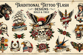 create awesome old school tattoo style design