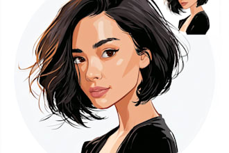 draw vector portrait cartoon portrait