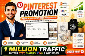 promote shopify etsy ebay wix product to 1 million audience with pinterest