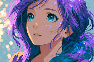 draw an anime illustration, character illustration