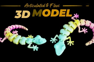 create custom articulated flexi 3d model dragon animal toy stl for 3d printing
