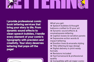 do professional lettering for your comic book